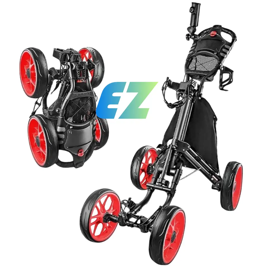 Hochwertiger Golf Push Pull Cart Faltbarer zusammen klappbarer Golf wagen Easy Pull And Push Cart für Golf tasche