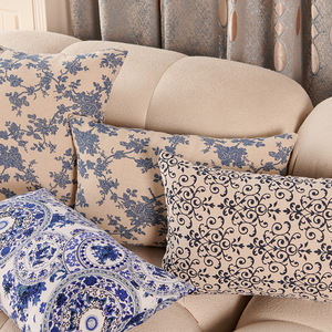 <span class=keywords><strong>Housse</strong></span> de coussin carrée à motif de porcelaine bleue et blanche, 1 pièce, 100% Polyester, pour salons, décoration de la maison - Product Image 2