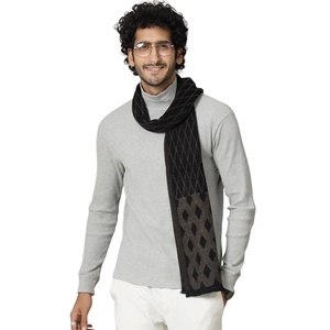 Bufanda deportiva larga de invierno ecológica de punto de Cachemira tejida Jacquard hecha a medida Impresión completa con logotipo personalizado Bufanda de punto para hombres - Product Image 1