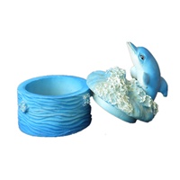Poly résine mignon dauphin statue souvenir touristique boîte à bijoux boîte de rangement souvenir et cadeau accessoires pour la maison