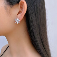 Anting Tusuk Perak Wanita QX Little Daisy, Lucu untuk Pesta Pertunangan, Desain Korea Terbaru 2026, Temperamen Elegan untuk Anak Perempuan