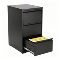 Armoire de classement verticale en acier noire, résistante à l'humidité, à 4 tiroirs, grande capacité de rangement, pour bureau de finance d'entreprise