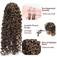 Extensions de cheveux humains Remy bouclés birmans à pointes plumes, réutilisables, super double drawn, micro-liens, sans perte, 12-24 pouces