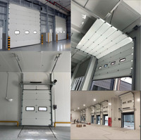 Puerta Seccional Industrial de Acero Galvanizado y Aleación de Aluminio con Apertura Ascendente, Anti-Robo, Protección Contra Incendios, Motorizada