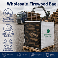 Sac de stockage pour bûches en bois 1000 kg, sac de bois de chauffage ventilé, sac jumbo FIBC, traité anti-UV, réutilisable, robuste, saco de lena
