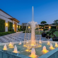 Fuente Musical Interactiva de Acero Inoxidable DMX512 Programable, Rectangular, para Jardín, Residencia de Lujo, Chorro Alto, Inteligente