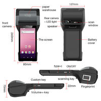 Ordinateur mobile PDA industrie PDA robuste collecteur de données PDA Android 12 NFC entrepôt logistique lecteur de codes-barres PDA avec imprimante