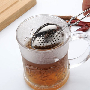 Custom Cheap Shell Heart Gold Plated Metal Stainless Steel Loose Leaf Mesh <b>Tea</b> Ball <b>Tea</b> <b>Infuser</b> Strainer With Handle - Product Image 2