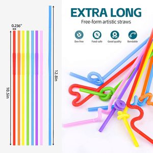 Factory Custom Colorful Plastic <b>Drinking</b> <b>Straws</b> Disposable <b>Straws</b> Bendy Flexible Plastic <b>Straws</b> <b>for</b> Party Favor Business Kids - Product Image 2
