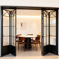 Porte pliante ultra-mince en aluminium à rupture de pont thermique, étanche et insonorisée, pour appartement type villa française, cloison de pièce, usage scolaire
