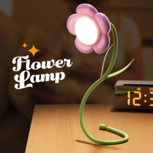 Lampada da scrivania a LED flessibile novità Design bocciolo di fiori per la decorazione di Home Office nero bianco ombra materiale metallico illuminazione a corrente per camera da letto - Product Image 1