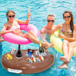 Plateau porte-gobelet flottant gonflable <span class=keywords><strong>en</strong></span> PVC personnalisé plateau à boissons <span class=keywords><strong>en</strong></span> plastique poreux pour l'eau plage <span class=keywords><strong>piscine</strong></span> fournitures de fête de vacances - Product Image 4