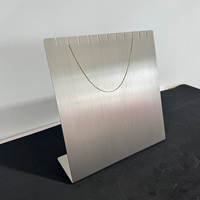 Support de présentation de collier en acier inoxydable brossé personnalisé en forme de L, présentoir à bijoux pour magasin de détail, support de collier en métal
