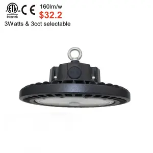 ETL cETL certified 3 wattage 3cct selectable 100w 150w 200w ip65 waterproof led ugo high bay light