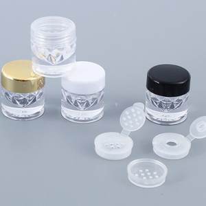 Flacon vide de luxe transparent rond de 3g, 5g, 10g pour poudre libre, crème, fard à paupières avec tamis – Mini pot cosmétique - Product Image 4