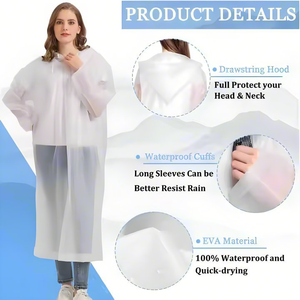 <span class=keywords><strong>Impermeabile</strong></span> per Ragazze Donne Uomini Riutilizzabile Traspirante in Materiale Plastico per Escursionismo Ciclismo Campeggio Viaggi - Product Image 4