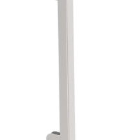 Poteau d'extrémité carré moderne en acier inoxydable à montage latéral pour escalier extérieur et balcon avec pince à verre et support de rampe