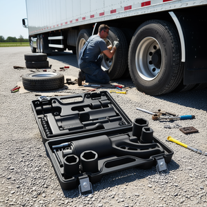 Jeu de clés à multiplicateur de couple robuste de 1 pouce 4800N.m dissolvant d'écrous de roue 4 douilles mallette de rangement pour multiplicateur de remorque de camion RV - Product Image 2