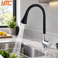 Robinet de cuisine flexible en gros 360° °   Robinet mélangeur d'évier extractible à bec orientable et flexible, haute pression, anti-éclaboussures, pour maison et hôtel