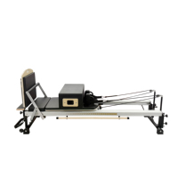 Reformer de Pilates de Aluminio de Calidad Comercial con Certificación CE, Personalizable con su Logotipo, Cuero de la Mejor Calidad, Resorte Resistente y Duradero