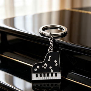 Llavero de aleación de zinc con esmalte de nota musical de piano, temática musical, para pianistas, colgante para bolso, regalo de recuerdo para escuela de música - Product Image 5