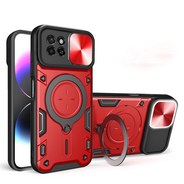 Shockproof Slide Lens Magnetic Hard TPU PC Armor Phone Case for Itel RS4 4G P65 P55 A70 A60S S25 ULTRA 4G S23 PLUS