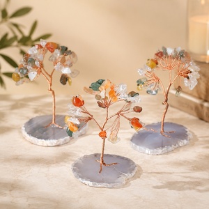 Assortiment de tranches de quartz rose naturel en forme d'<span class=keywords><strong>arbre</strong></span>, décorations de bureau et de maison, ornements d'<span class=keywords><strong>arbre</strong></span> attirant la prospérité, best-sellers transfrontaliers - Product Image 2