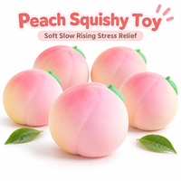 Groothandel Langzaam Stijgende Perzik Squishy Speelgoed Zacht Fruitvormig Sensorisch Stressverlichtend Fidget Squeeze Speelgoed Aangepast Logo Privélabel