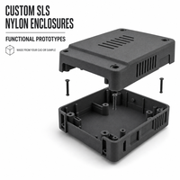 Boîtier en nylon noir PA12 imprimé en 3D sur mesure SLS, prototype fonctionnel, prototypage rapide pour boîtier d'appareil électronique