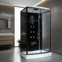 Salle de douche et de sauna à vapeur moderne, douche à vapeur incurvée, douche à vapeur de massage
