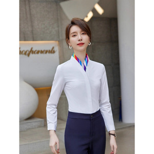 Flight Attendant Uniform Set White Shirt Long Sleeve For Interview Airline Workwear Fall 2025 Southeast Asia - Product Image 1