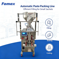 Machine d'emballage alimentaire entièrement automatique Fomax pour sauce chili, beurre de cacahuète, sauce tomate en sachets en papier, remplissage quantitatif