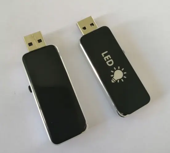 Son itme-çekme USB Flash sürücü Pendrive LED ışık 64GB USB sopa çeşitli kapasiteler 32GB 16GB 8GB 4GB 2GB 1GB 256MB USB 2.0