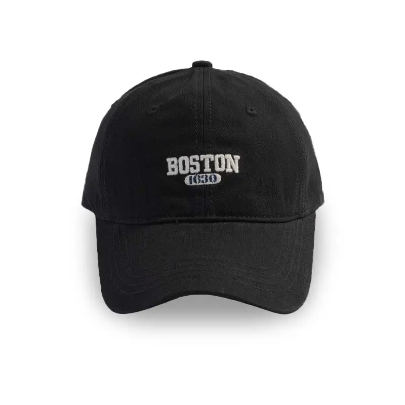 En gros Vintage Personnalisé Broderie Logo Noir Lettre Ajustable Coton Visière Plaine 6 Panneau Unisexe Sport Gorras Casquette Casquette de Baseball