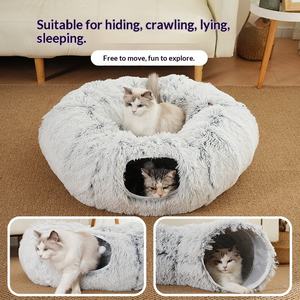 Cama Túnel para Gatos de Felpa Multifuncional RTS, en Oferta, Adecuada para Juguetes de Gatos de Interior, Cama Túnel para Gatos Plegable y Cálida - Product Image 2