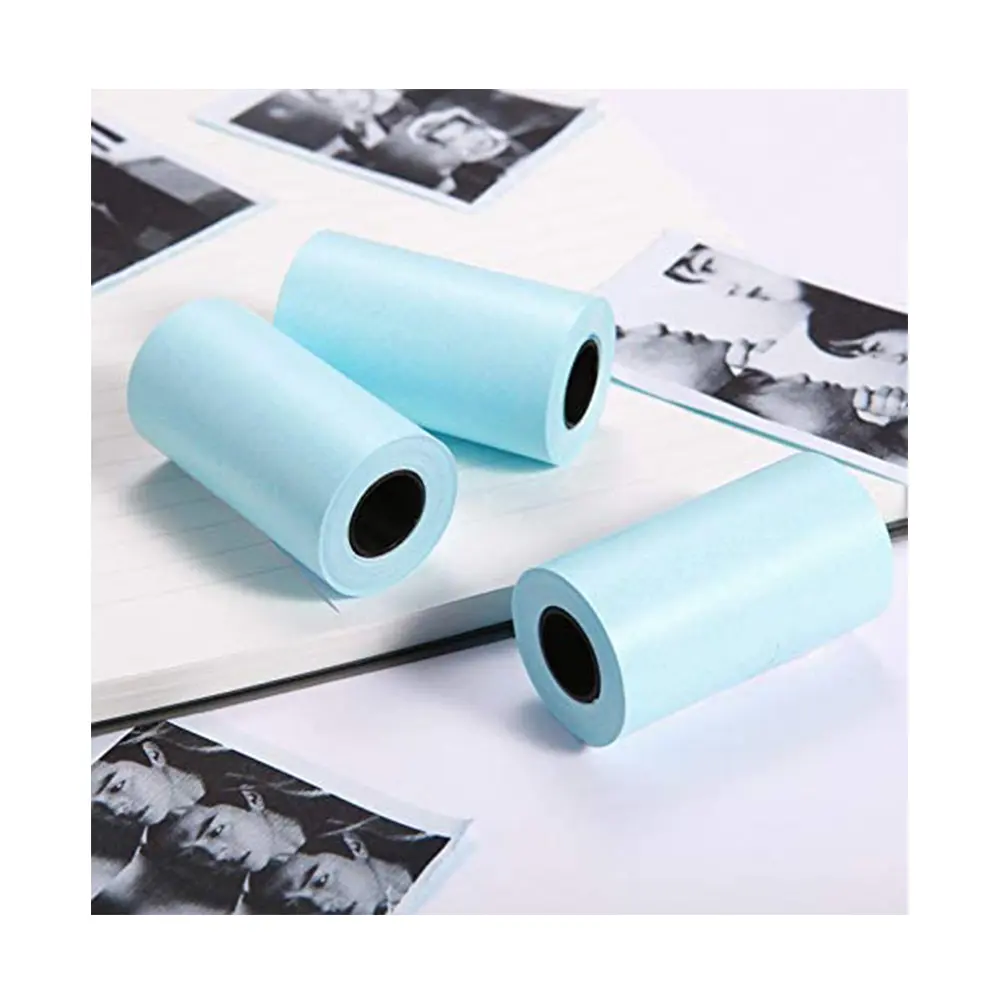 Thermal Printer Paper Colorful Mini Printing Paper Roll and Self-Adhesive Printable Sticker Compatible with Mini Printer