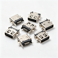 Connecteur Micro-USB-B-Femelle-SMD 7,5x5,6mm pour télécommunications, plaqué or