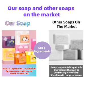 Tốt Nhà-Bán Hàng Hóa Tại Chỗ Trong Suốt Thanh Xà Phòng 100G Dâu Tây Cam Xoài Nho Đào Dừa Hạt Trái Cây Glycerin Xà Phòng - Product Image 2