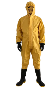 Traje Químico Encapsulado Ligero (FHIB Amarillo/Rojo) - PVC Ignífugo, Compatible con Respiradores para Industria/Laboratorio/Emergencias - Product Image 5