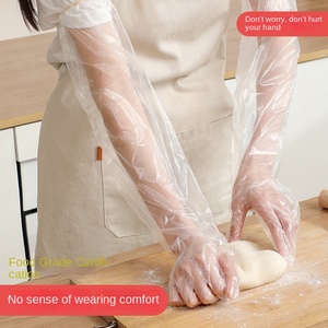Disposable Household <strong>Gloves</strong> White Transparent Thickened <strong>Gloves</strong> For Kitchen Dishes Washing Oil-Proof And Lengthened - Product Image 2