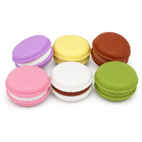 Jouet Squishy Macaron à Remontée Lente, Coque Ronde Imprimée Motif Crème, Mignon, Anti-Stress, Décoration de Bureau, Cadeau
