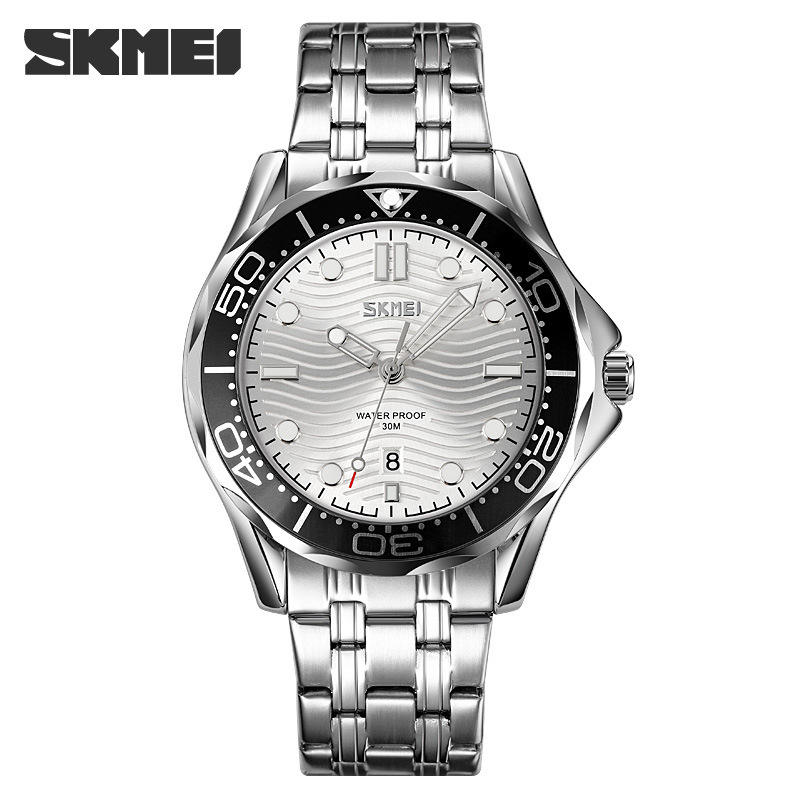 เปลือกเงิน หน้าปัดเงิน - สายเหล็ก