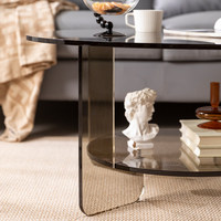 Table basse moderne en acrylique transparent de style italien, luxe léger, minimaliste, crème, pour salon, petit appartement