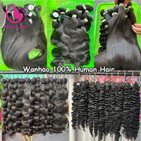 Extensions de cheveux humains bruts vietnamiens en gros, alignés sur les cuticules, super double drawn, bouclés style pixie, en lots