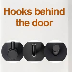 Gancho Geométrico Moderno para Puerta, Sin Taladro, 5 Ganchos, Ahorro de Espacio, Organizador de Ropa para la Parte Posterior de la Puerta, Estante de Almacenamiento para Puerta - Product Image 5