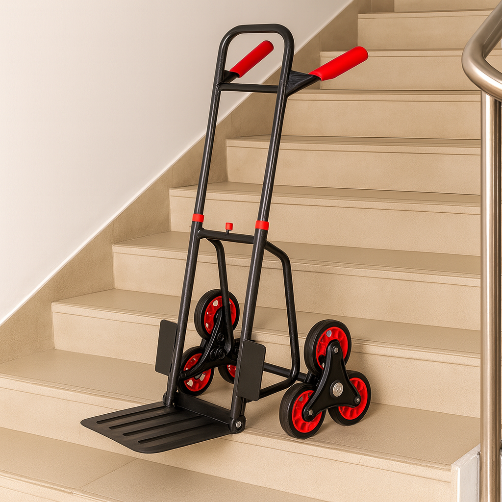 6 Wheel Stair Climbing Trolley 150kg Capacity Portable Hand Truck
