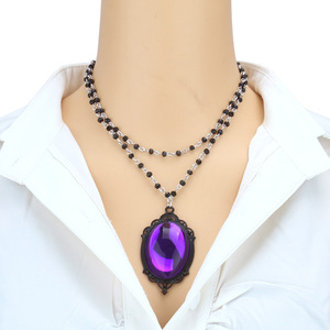 สร้อยคอจี้รูปกากบาท สีดำ สองชั้น โลหะผสมสังกะสี ประดับเพชรทรงเรขาคณิต สไตล์ฮิปฮอป เครื่องประดับแฟชั่นสำหรับทุกเพศ - Product Image 4