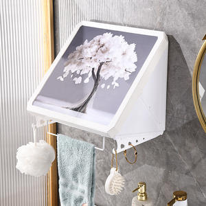 Waterproof Thickened <b>Foldable</b> Wall-Mounted Storage <b>Box</b> for Bathroom Toilet Wall-Mounted Punch-Free Storage Bin - Product Image 1