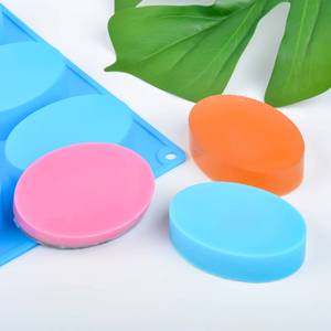 MUYULINS factory custom-made 6-cavity oval mold, LFGB platinum non-stick BPA-free silicone <b>soap</b> mold - Product Image 5