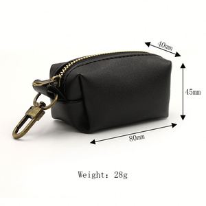 Distributeur de sacs à déjections canines en cuir PU avec fermeture éclair et mousqueton pour l'extérieur, organisateur de sacs à déchets pour animaux de compagnie - Product Image 6